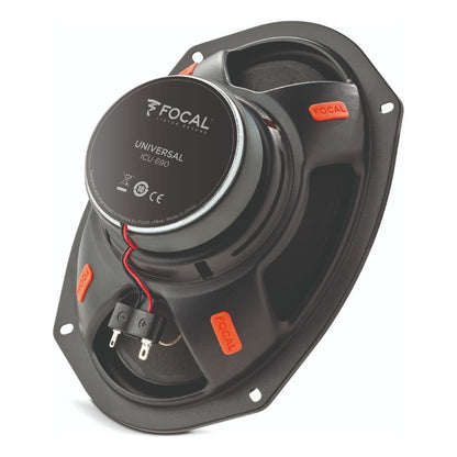 Bocinas Para Auto Focal Universal Icu690 6x9inc 2vias 80wrms Color Negro
