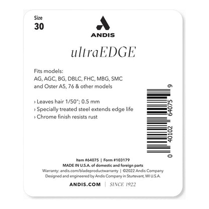 Cuchilla De Repuesto Andis Acero Inoxidable 30 Ultra Edge